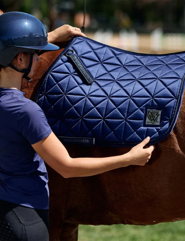 equineworldstore (80) WEATHERBEETA Satin Luxe Air-Tec Euro Jump Shaped Saddle Pad